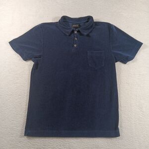 Howlin' Huckberry Shirt Mens Large Blue Terry Cloth Polo Golf Office Casual